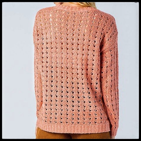 Eyelit Sweater, Coral, Gorgeous! NWT - Picture 4 of 8